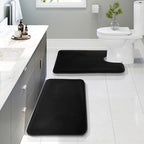 Clara Clark 2 Piece Bathroom Rugs, Velvet Memory Foam Bath Mat Set, Non-Slip by ClaraClark