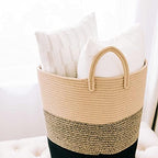 OrganiHaus Tall Cotton Rope Laundry Basket & Hamper, Blanket Storage 52L - Image 5