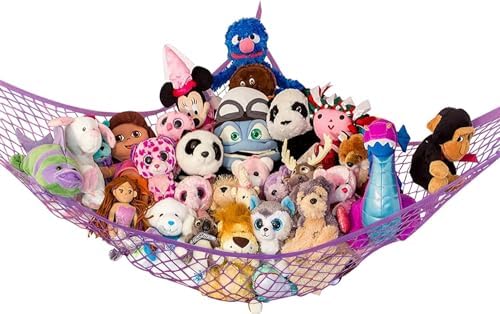 Extra Large Stuffed Animal Storage Hammock 1 Pack | Holds 12 lbs | Corner by LillysLove