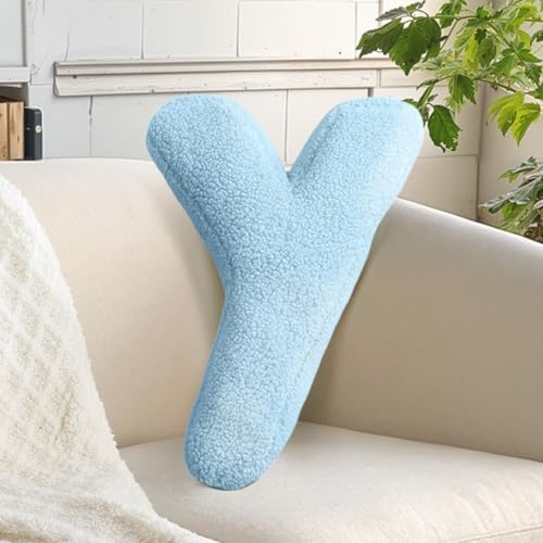 Letter Throw Pillow Initial Letter Cushion Lambs Wool Kids Room Decor Accent by huraty