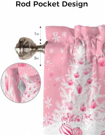 Vandarllin Pink Christmas Valance Curtains - Image 7