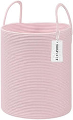 Large Woven Laundry Basket Hamper, 100L Cotton Rope Storage Bin by Hobasket