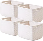 ICERZCZ Storage Baskets for Organizing 12.5"x9.1"x7.9" Off White by ICERZCZ