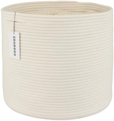 XUANGUO Cotton Rope Basket For Girls Boys Kids 16”X14” White by XUANGUO