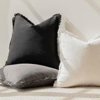Foindtower Decorative Linen Fringe Throw Pillow Covers 22×22 Inch - Image 5