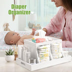 Diaper Caddy Organizer, Changing Table Organizer, Wooden Diaper Organizer - Image 2