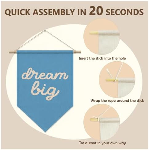 Inspirational Wall Decor, Dream Big Pennant Flag Banner - Image 6