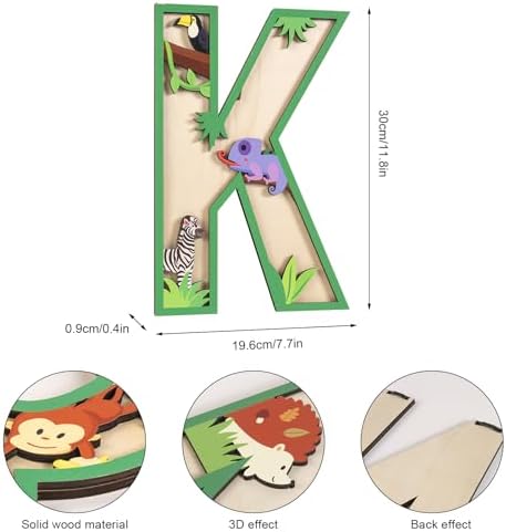 3D Layered Safari Nursery Wooden Letters - Image 3