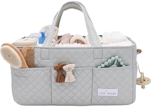 Lily Miles Baby Diaper Caddy Organizer, Nursery Storage Tote by LilyMiles
