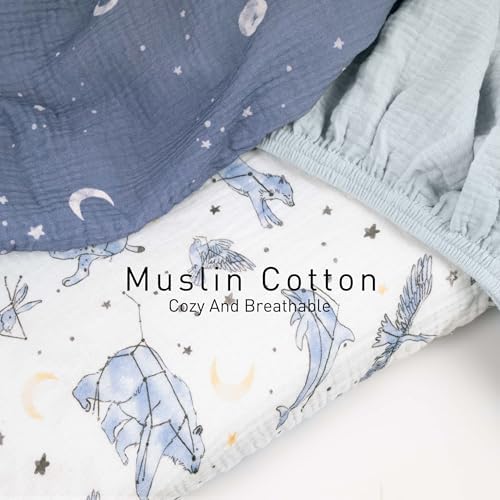 Gllquen Baby Muslin Bassinet Sheets 3pk, Soft Cotton Baby Sheet Boy 33x17 - Image 3