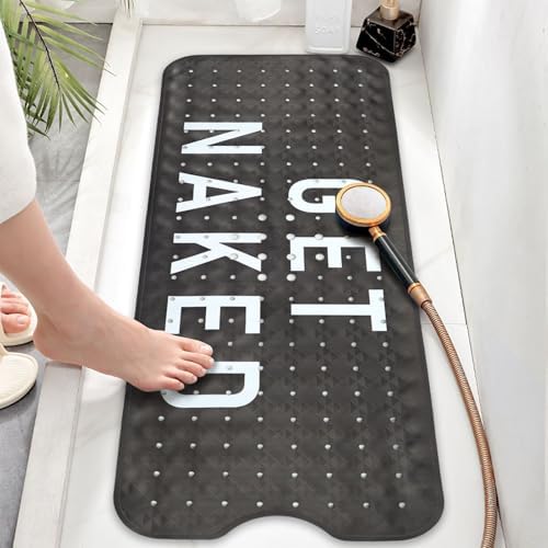 Bathtub Mat Non Slip, Get Naked Extra Long Bath tub Mat Shower Floor Mat - Image 6