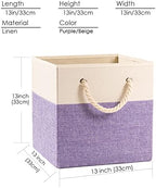 PRANDOM Large Foldable Cube Storage Bins 13x13 inch Fabric Linen Storage - Image 6