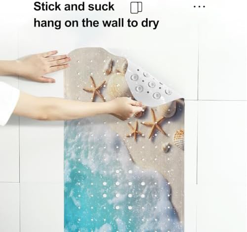LNOND Summer Beach Bathtub Mat Non Slip, 40 X 16 Inch Tub Mat - Image 5