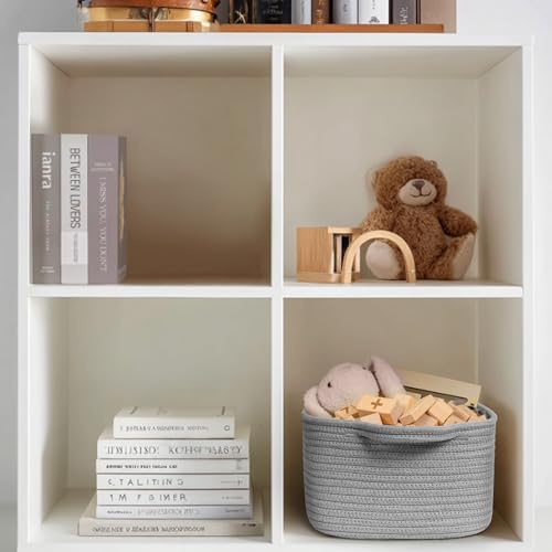 Cute Gray Gift Basket, Woven Baskets - Image 7