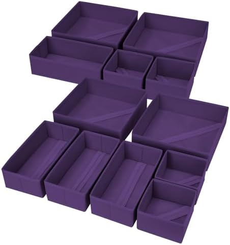 DIMJ Drawer Organizer Clothes, 12 Pack Dresser Organizer, Foldable Closet by DiMJ