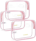 BAGSMART Clear Toiletry Bag 3-Pack TSA Approved Water-Repellent by BAGSMART