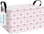 Rectangular Collapsible Pearl Heart Storage Basket Nursery Toy Organizer by LANGYASHAN