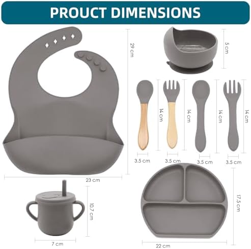 100% Silicone baby feeding set, BPA free Baby dishes set - Image 2