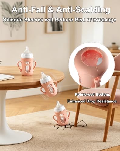 Silicone Sleeves for Pigeon Glass Bottles – 2 Pack Baby Bottle Sleeve - Image 5
