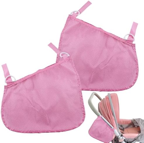 2PCS Universal Side Sling Stroller Cargo Net, Portable Storage Mesh Bag by Mingxiong