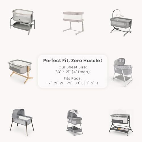 Konssy 2 Pack Muslin Bassinet Sheets - Image 3