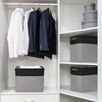 Bagnizer Large Fabric Storage Baskets | 50L Storage Bins, Decorative Linen - Image 2
