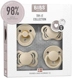 BIBS Try-It Collection | 4-Pack Soothers | BPA-Free Round, Anatomical & by BIBS