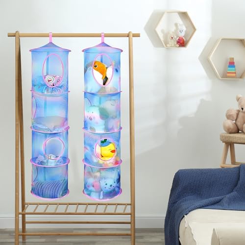 Basumee Hanging Stuffed Animals Storage, 2 Pack Mesh Plush Storage - Image 2