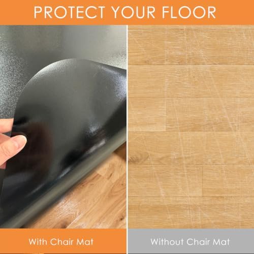 Kuyal Chair mat for Hardwood Floor, 46 x 53 inches Rectangle Floor Mats - Image 3