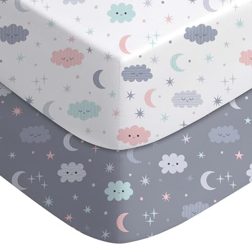 Yoofoss 2-Pack Pack and Play Sheets Fitted 38x26 by YOOFOSS