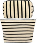 SOIDRAM 2 Pieces Makeup Bag Large Stripe Cosmetic Bag Capacity Canvas Mix by SOIDRAM
