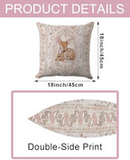 Sleeping Fawn Pillow Cover 18x18, Floral Woodland Nursery Decor - Image 6