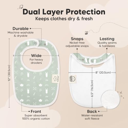 KeaBabies 8-Pack Organic Baby Bibs - Image 3