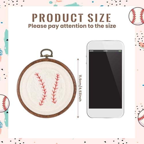 Chunful Felted Baseball Nursery Wall Decor Cute Wall Art - Image 2