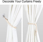 2 Pack Wood Bead Curtain Tieback, Boho Curtain Holdback - Image 4