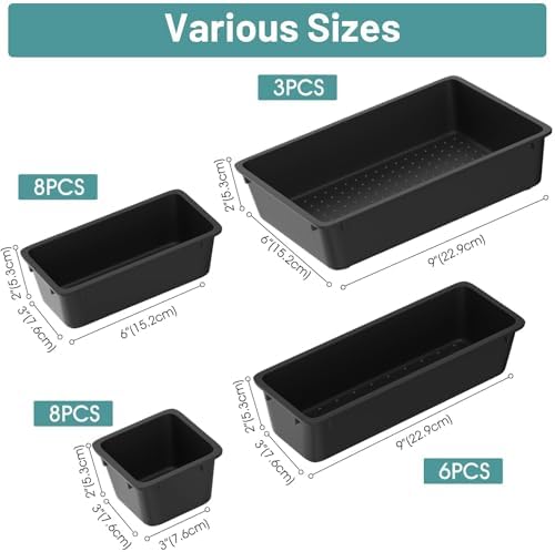 25 PCS Plastic Drawer Organizer Set, Makeup Organizers and Storage Bins - Image 2