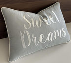 Rudransha Sweet Dreams Embroidered 12x18 Lumbar Pillow Cover, Robins Egg - Image 3