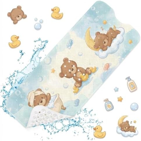 Bathtub Shower Mat 40X16 Inch, for Toddler by Culudea