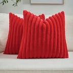 FUTEI Pack of 2 Faux Fur Throw Pillow Covers 26x26 Inch by FUTEI