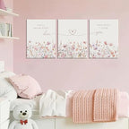 3Pcs Wildflower Nursery Canvas Wall Art Flower Botanical Sentence Poster - Image 4