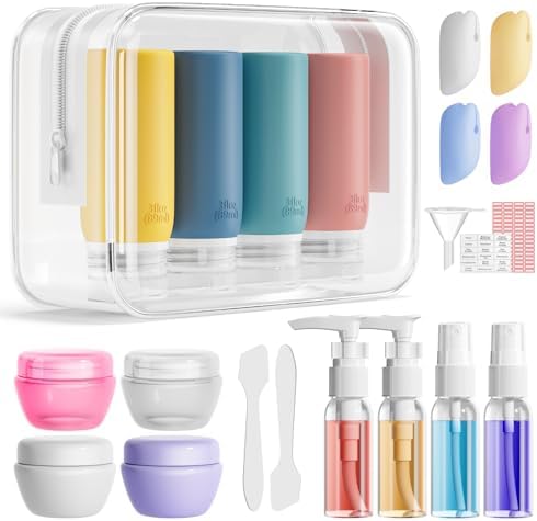 Muslish 21 Pack Travel Bottles for Toiletries, Leak-Proof TSA Compliant by MUSLISH