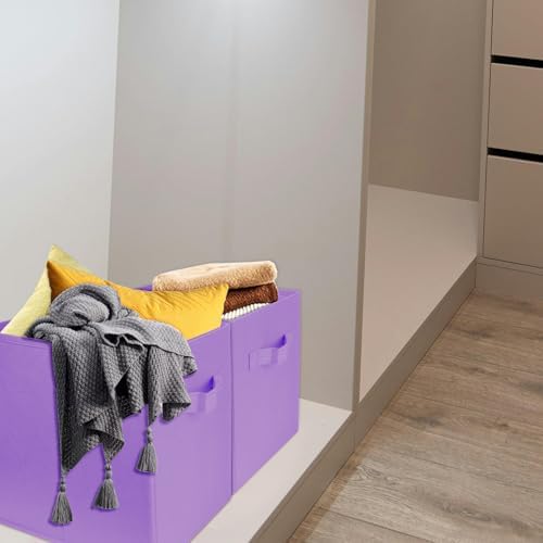 2 Pcs Storage Cubes, 10.5 Inch Collapsible Storage Bins, Fabric Foldable Bins - Image 7