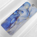Blue Bathtub Mat Non Slip Marble Gold Line Extra Long Bath Mat by Denifeiya