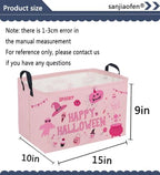 Sanjiaofeng Rectangular Pink Halloween Ghost Storage Basket, Waterproof - Image 7