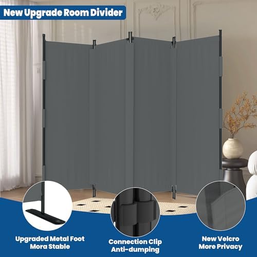Room Divider 4 Panel Folding Screen 6ft Portable Wall Partition Room Divider - Image 3