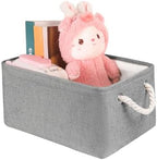 Storage Bins with Sturdy Cotton Handles, Fabric Storage Baskets by LordCom