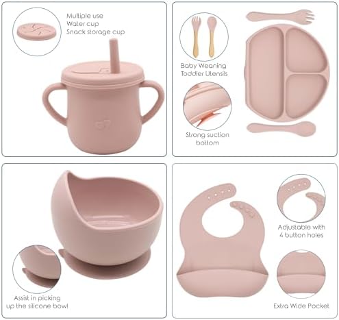 100% Silicone Baby Feeding Set, BPA Free Baby Dishes Set - Image 3