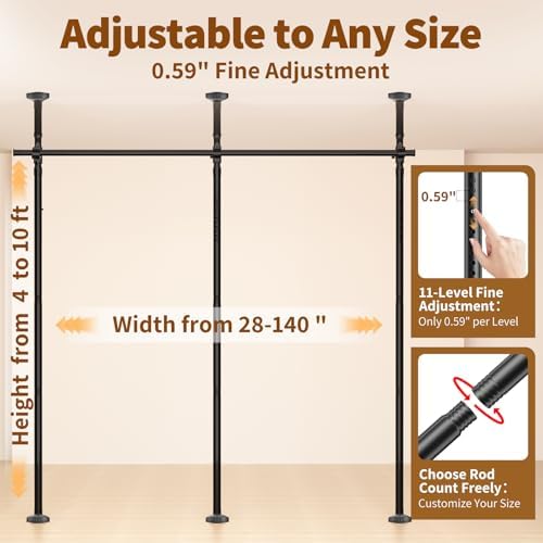 Room Divider for Room Separation, 4-10ft 28-140inch - Image 2