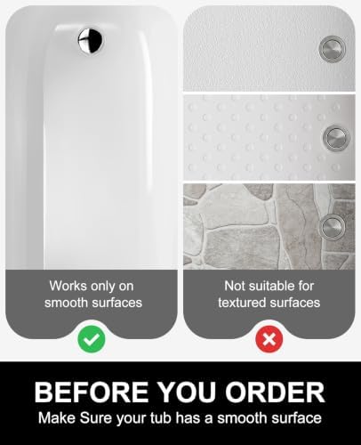 OTHWAY Reverse Suction Cup Bath Mat: 39x16 inch Extra Long Bathmat│Perfect - Image 7