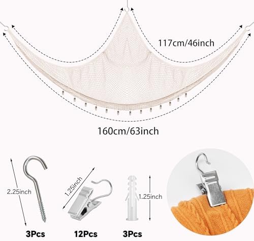Kangaroo Stuffed Animal Storage Hammock, Corner Hanging Toy Organizer - Image 4